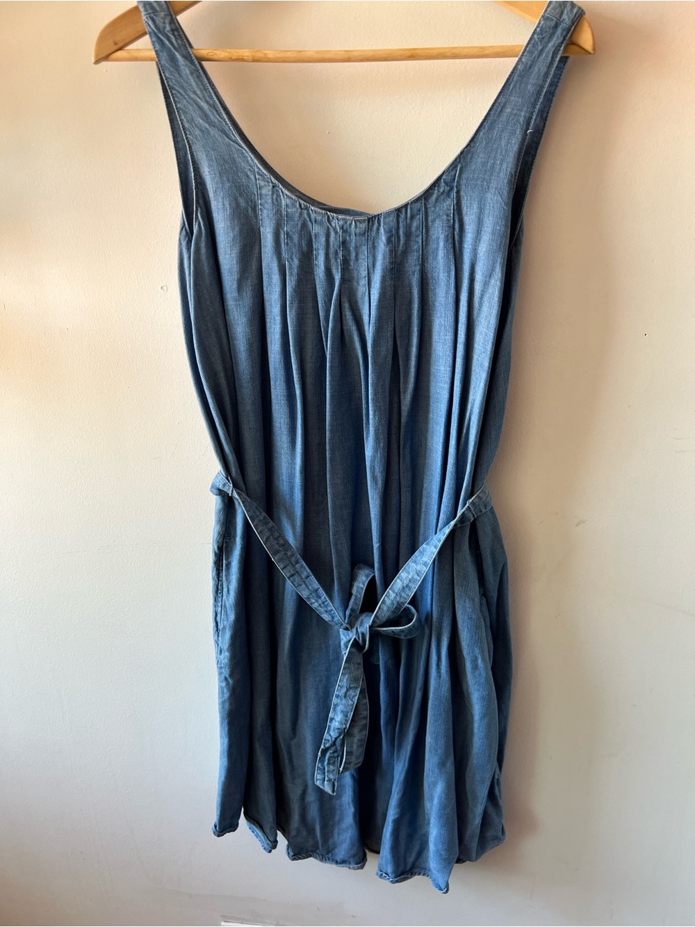 GAP Blue Sleeveless Tie-Waist Sundress